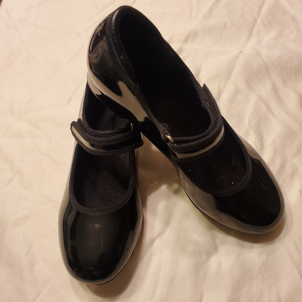 Girls Patent Leather Tap Dance Shoes